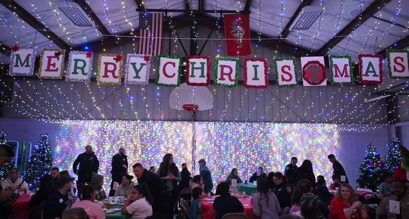 The breakfast with Santa event at Fox Valley Baptist Church, which was part of the Dundee Township Shop with a Cop event, is decorated for Christmas on Saturday, Dec. 14, 2024 in Carpentersville.