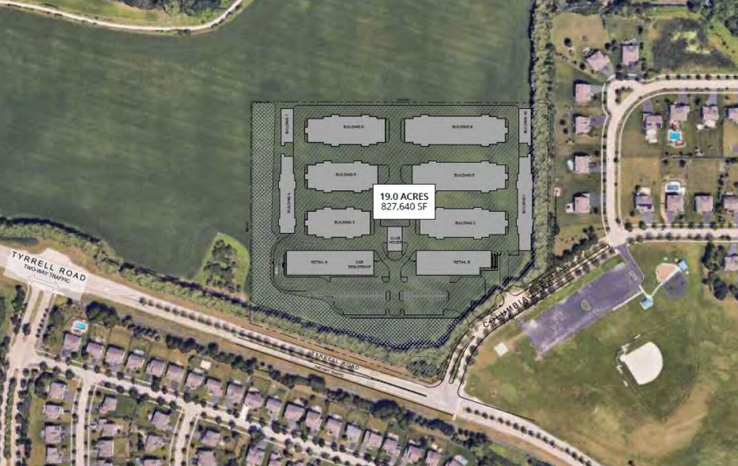 A site map of the BeSpoke Motor Union car condos proposed in Gilberts.