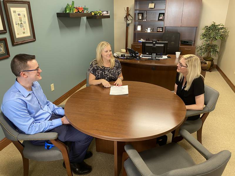 Pictured (from left): Robert Beattie, Credit Analyst; Ashley Speed, Assistant Vice President; Samantha Williams, Auditor