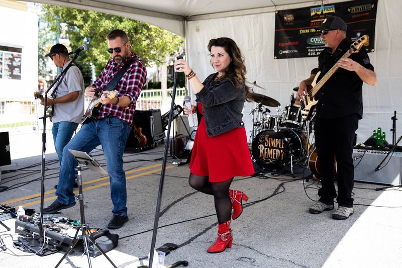 The Simple Remedy performs during Fire Fest, held in Lockport's Historic District, on August 10, 2024.
