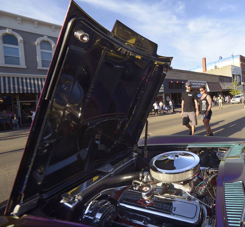 The engine of this Chevy Corvette shined to all those passing by on Main St during the annual Cruise Night in Streator Saturday.