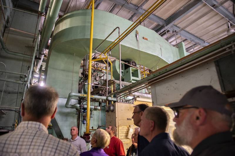 During the Sterling Riverfront Commission tour of the National Building, it was noted that its architecture and industrial space provides an opportunity to repurpose portions with charm and a historic aspects.