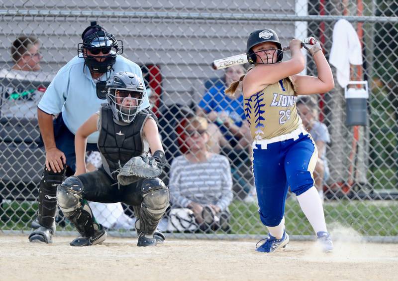 Princeton Logan's Avah Oertel connects in Thursday's season opener.