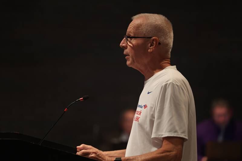 Cunningham Neighborhood Council President John Sheridan speaks at the Joliet City Council meeting on Tuesday. Tuesday, July 19, 2022 in Joliet.