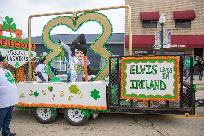 Irish Elvis visits the Dixon St. Patrick's Day parade on Saturday, March 18th..