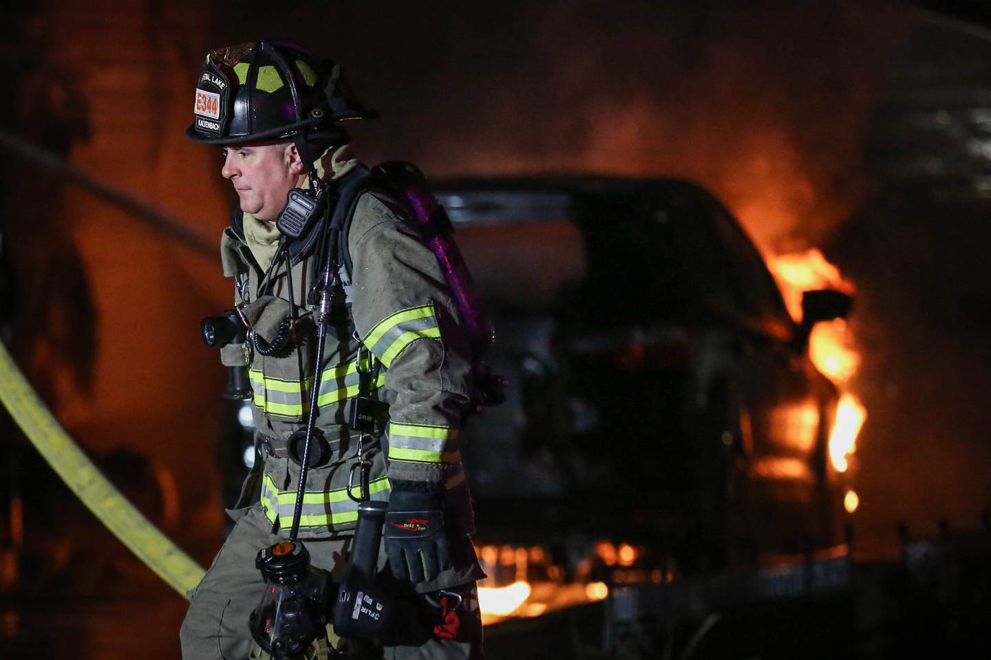 Crystal Lake firefighters and other area fire districts responded just after midnight to a fire in the 100 block of Rosedale Avenue in Crystal Lake.