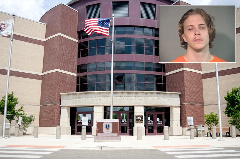 Inset of Anthony J. Bielecki in front of Northwest Herald file photo of the McHenry County courthouse.