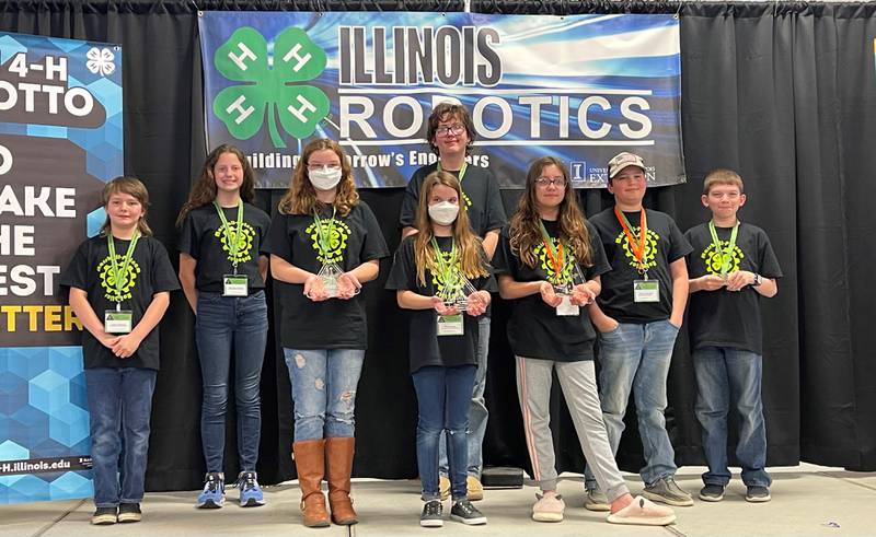 The Marshall-Putnam robotics team consisted of Logan Siegmann, Sam Nauman, Daphne Heeley, Gwen Heeley, Waylon Lindstrom, Lillian Lindstrom, Kale Lindstrom and Cooper Hattan.