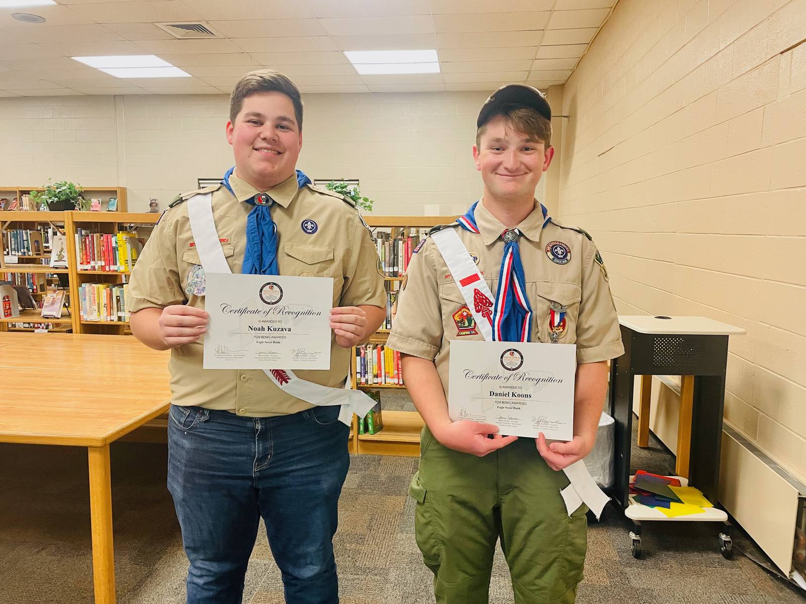 Minooka Community High School District 111 recognizes 2 Eagle Scouts