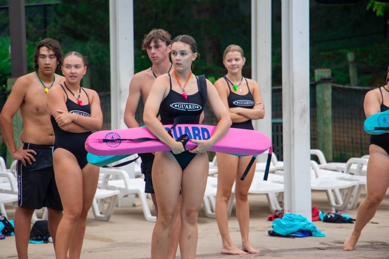 Lifeguards trained on a range of emergency response skills, from water rescues to health care provider level CPR, first aid, AED, and emergency oxygen administration.