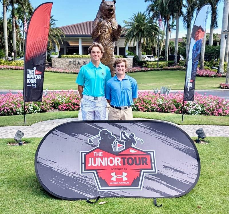 Bureau Valley seniors Wyatt Novotny (left) and Atticus Middleton competed in the Summer Armour Nationals in Palm Beach Gardens, Fla. Novotny tied for second.