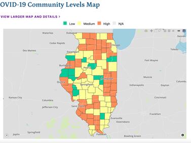 IDPH: 42 Illinois counties at “high” risk for COVID-19; 17 fewer counties than last week