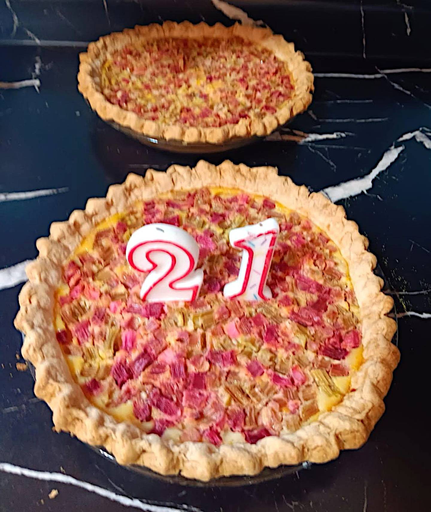 Daughter Lovina asked for Rhubarb Pie to celebrate her recent 21st  birthday.