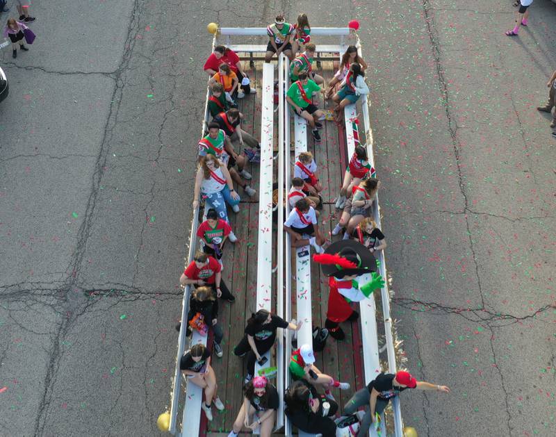The L-P Homecoming court rides in the Homecoming parade on Thursday, Oct. 5, 2023 downtown La Salle.