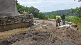 Plaza construction underway at Black Hawk Statue site