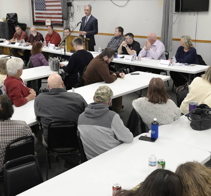 Candidates for Marseilles City Council answer questions Tuesday, March 28, 2023, during a forum at the Marseilles Lions Club organized by the Ottawa Chamber of Commerce.