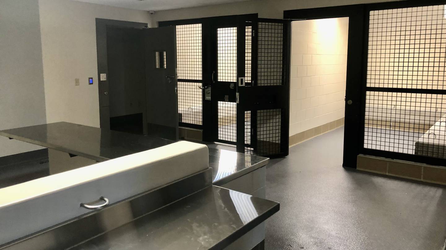 Detention area at the new Sandwich police station.