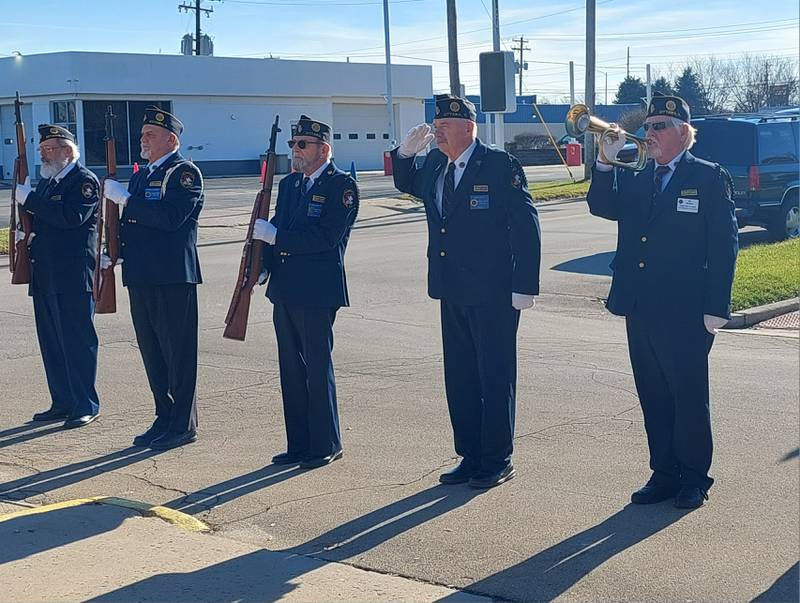The Ottawa American Legion Honor Guard performs taps Thursday, Dec. 7, 2023, during a Pearl Harbor memorial ceremony at the VFW.