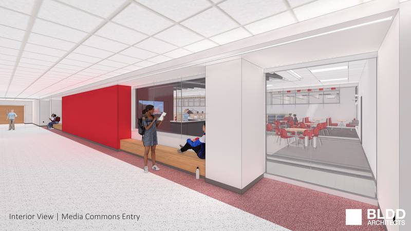 Renderings show updated plans for Bradley-Bourbonnais Community High School's Building Better facility project.