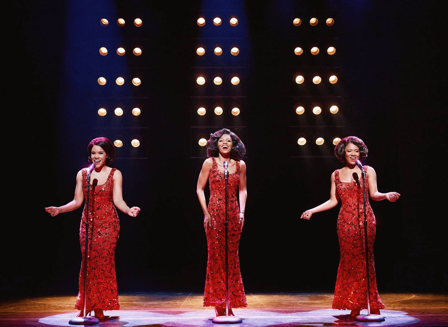 Traci Elaine Lee (from left), Deri’Andra Tucker, Shayla Brielle G. from the National Touring Company of "Ain’t Too Proud."