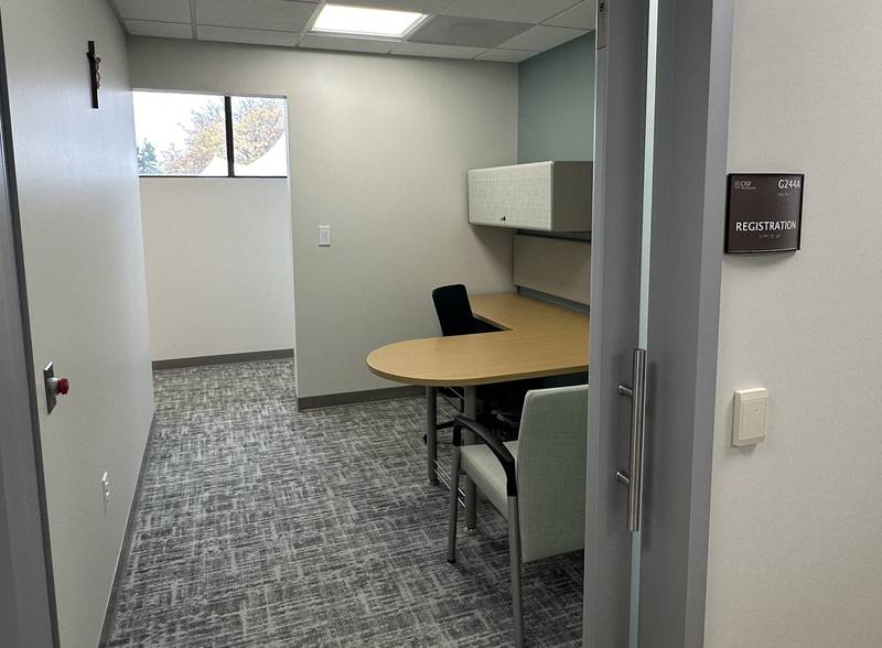 A view inside one of the registration rooms inside the OSF out patient entrance on Thursday, Oct. 31, 2024 at OSF HealthCare Saint Elizabeth Medical Center in Peru.