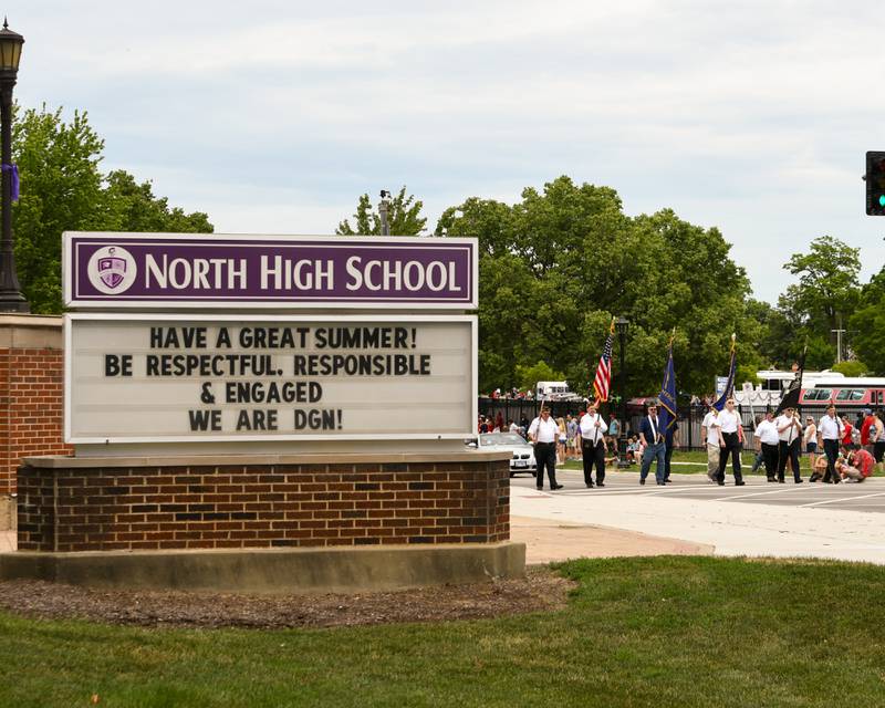 The Downers Grove American Legion kicks off the Independence Day parade held on Friday July 4, 2025, where they started at Downers Grove North High School and made their way down Main Street to downtown Downers Grove.