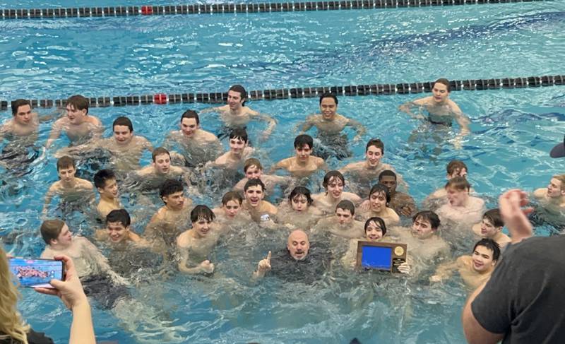 The Oswego Co-op swim team won the Southwest Prairie Conference title Saturday.