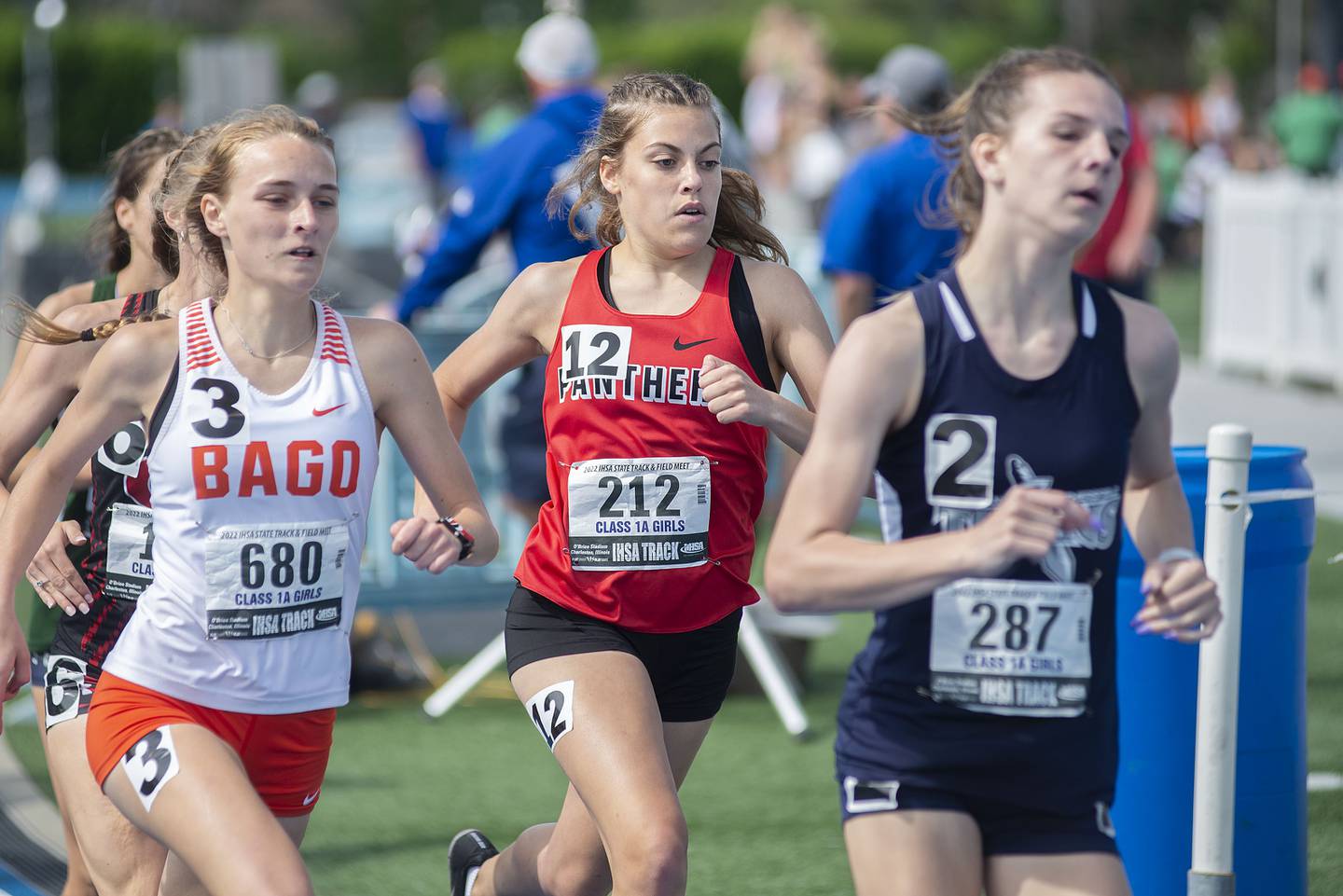 Erie-Prophetstown's Riley Packer competes in the 1A 800 finals during the IHSA girls state championships, Saturday, May 21, 2022 in Charleston.