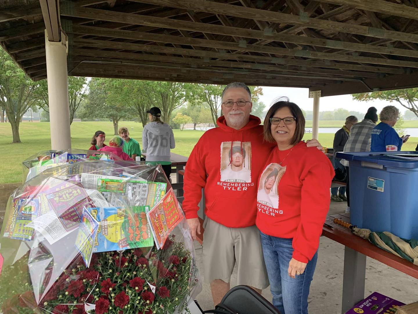 Roger and Patti Harison, of DePue, participate in the Memory Walk in Peru in memory of their son, Tyler.