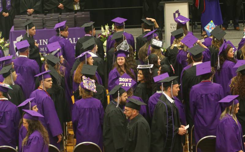 Illinois Valley Community College enter the gymnasium during the 59th annual Commencement Ceremony on Saturday, May 17, 2025 at IVCC.