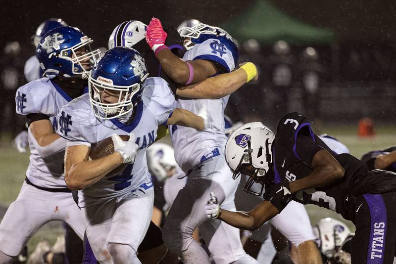 Newman’s Matthew Blackert slips by the defense against El Paso Saturday, Nov. 8, 2025.