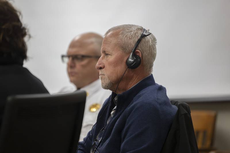 Retired Rock Falls Fire Chief Cris Bouwens appears in court Wednesday, Nov. 12, 2025, during the Ramos wrongful death trial.