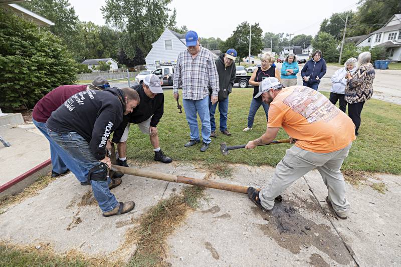 Adam Benford takes his swings at the pipes Wednesday, Sept. 13, 2023.