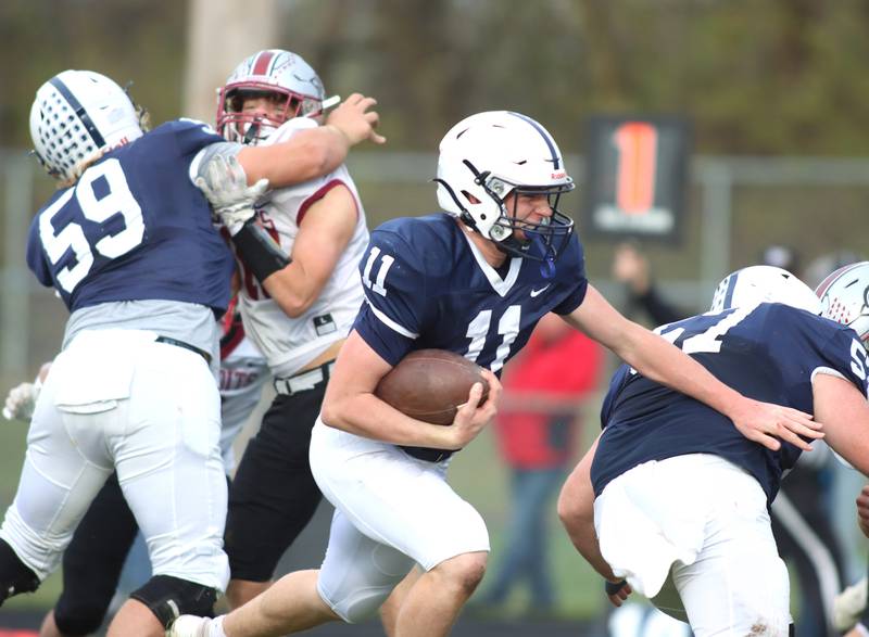 Cary-Grove’s Peyton Seaburg runs the ball for a touchdown against Antioch in IHSA Class 6A second-round playoff football action on Saturday, Nov. 9, 2024, at Al Bohrer Field on the campus of Cary-Grove High School in Cary..