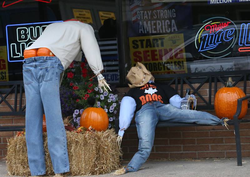 This scarecrow display outside Somewhere Else is for the Princeton Area Chamber of Commerce 10th annual Scarecrow Contest on Thursday, Oct. 6, 2022 in Princeton.