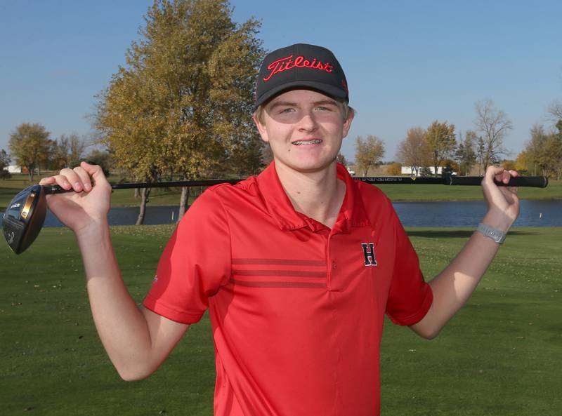 Hall's Landen Plym is the 2023 Bureau County Republican boys golfer of the year on Monday, Oct. 30, 2023 at Spring Creek Golf Course in Spring Valley.