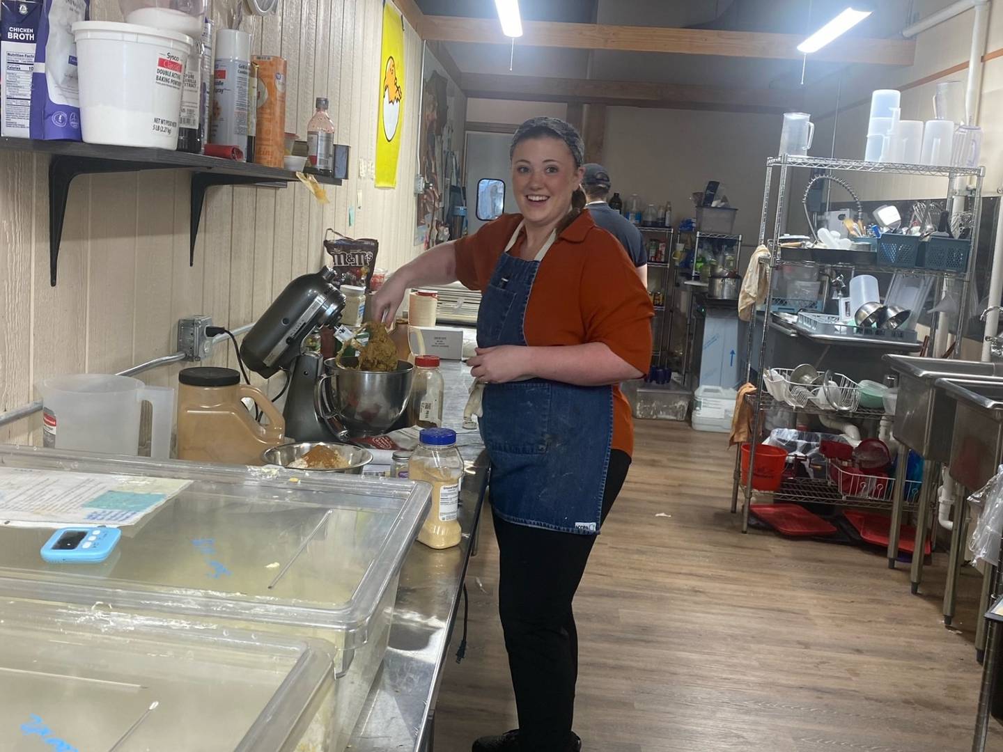 Anna Harmon, who was recently selected as a finalist in the Greatest Baker competition, an event featuring the best bakers from across the United States, makes chocolate chip cookies.