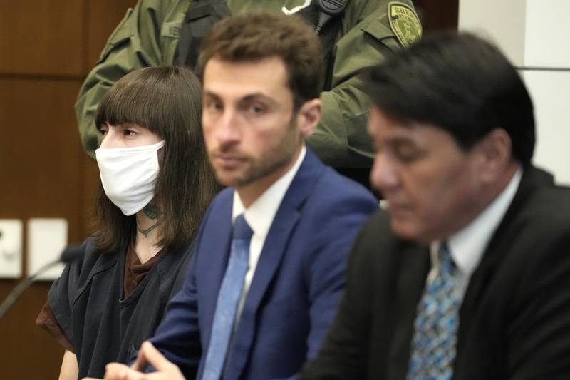 Robert E. Crimo III, left appears with his attorneys Gregory Ticsay, assistant public defender for Lake County, center, and Anton Trizna before Judge Victoria A. Rossetti at the Lake County Courthouse Tuesday, Jan. 31, 2023, in Waukegan. Crimo III is accused of killing seven people and wounding dozens more in a shooting at an Independence Day parade in Highland Park.