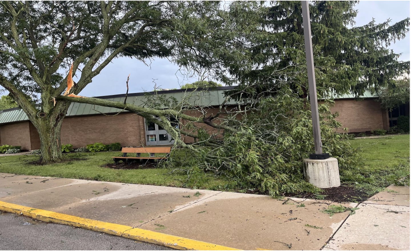 Long Beach Elementary School, Oswego High School and Oswego East High School all saw extensive damage during  storms in August. That included tree damage at Long Beach.