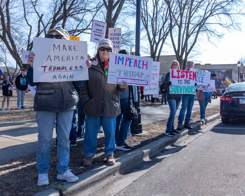 Protesters fill Washington Square Park at the 'Pretti good time for a Protest' on Feb. 15, 2026 at in Ottawa.