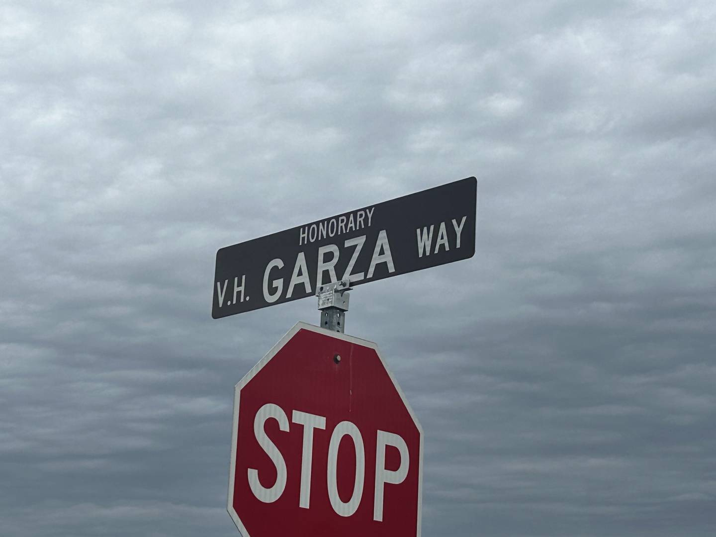 The entrance to Milk Way Park was honorably designated as V.H. Garza Way on Saturday, June 8, 2024. The Garza family moved to Harvard in 1974.