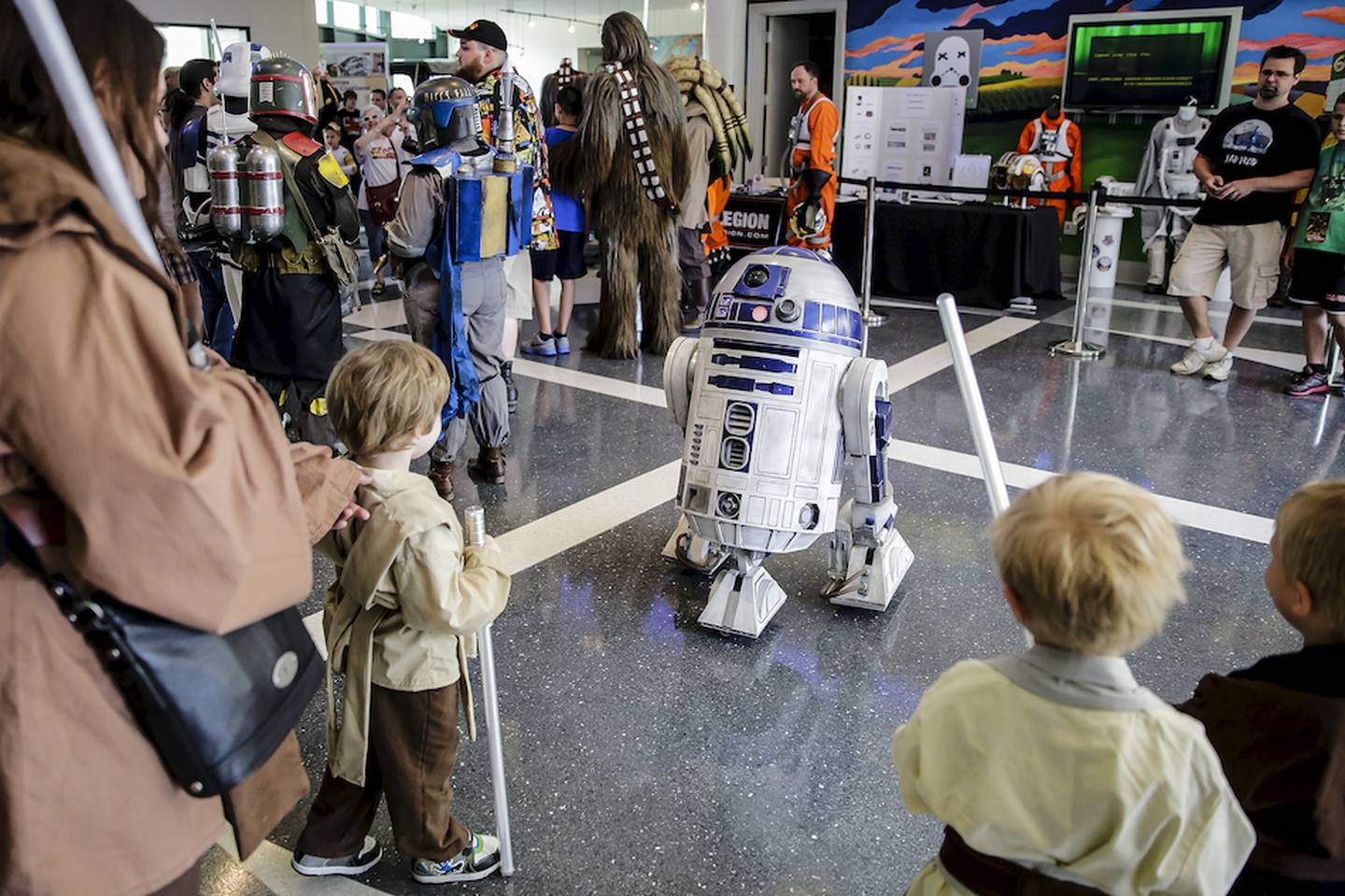 A remote control R2-D2 at the Joliet Area Historical Museum during the Joliet Public Library's fifth annual Star Wars Day on Saturday.