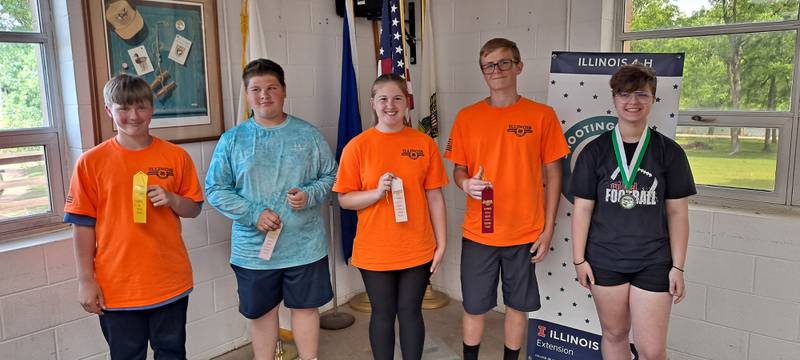 CJ Richards, Stark County 4-H member, took first place in the intermediate sighted archery division. Other winners include Landon Sawin of LaSalle County, second; Piper Bradbeck of LaSalle County, third; Mitchell Tjaden of Marshall-Putnam counties, fourth; and Tate Sundberg of LaSalle County, fifth.