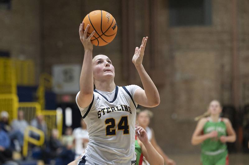 Sterling’s Madison Austin against LaSalle-Peru Tuesday, Dec. 3, 2024, at Sterling High School.