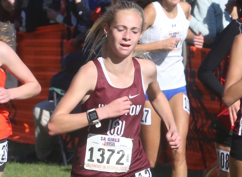 Wheaton Academy's Addie Painter competes in the Class 2A State Cross Country race on Saturday, Nov. 4, 2023 at Detweiller Park in Peoria.