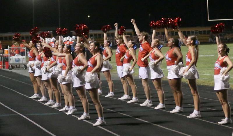 Ottawa cheerleaders perform during the game against L-P on Friday, Sept. 12, 2025 at King Field.