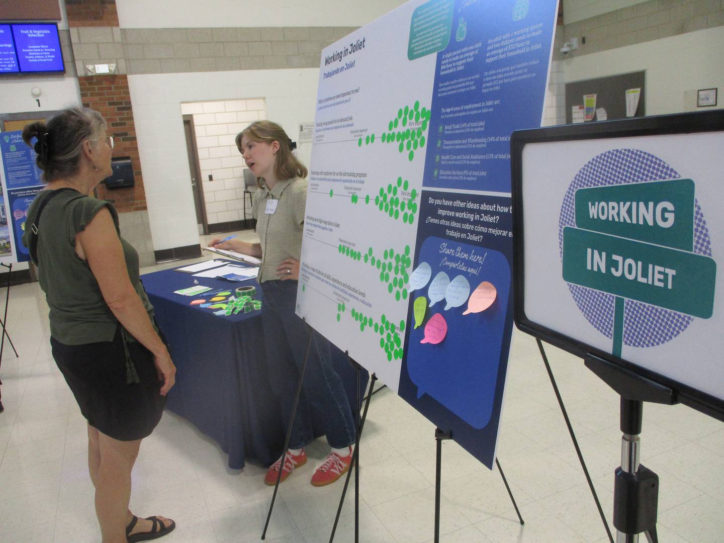 "Working in Joliet" was one of the stations at which developers of a comprehensive plan collected public input at a workshop held at Joliet West High School on Wednesday. Sept. 17, 2025