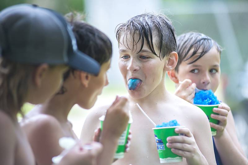 Quinn Redell, 10, shows off his colorful tongue Wednesday, June 15, 2022 during Dixon Park District’s SPARK Camp. SPARK (Sportsmanship, Participation, Appreciation, Respect, Kindness) Camp is a chance for kids to get outside and enjoy a variety of activities in a safe and fun environment.