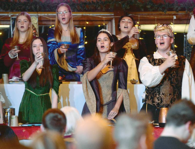 Oregon High School's Madrigal singers perform a musical selection on Saturday, Dec. 7, 2024 at the Brubaker Center at Stronghold Camp & Retreat Center north of Oregon. The troupe also performed on Friday. Dec. 6.