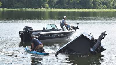 Morrison firefighters pull truck, boat, trailer from lake at Morrison Rockwood State Park